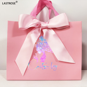 Sacs en Papier d'Emballage Réutilisables en Gros avec Logo Gaufré, Mini Sacs à Main, Sacs Cadeaux pour Cils, Boîtes à Bijoux et Artisanat, Sacs en Papier Roses - Product Image 2