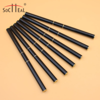 Pince à ongles ovale double tête de luxe Yalixin, personnalisable avec logo privé, manche métallique professionnel, poils synthétiques en nylon plats et ondulés