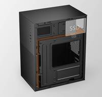 Gabinete de PC de Escritorio con Flujo de Aire Potente, Torre Compacta MATX, con Puertos Tipo C para Oficina, Color Negro