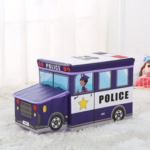 Moderner Faltbarer Langlebiger Bunter Multifunktionaler Stoff-Kinder-Tier-Auto-Aufbewahrungs-Ottoman-Hocker für das Schlafzimmer - Product Image 3