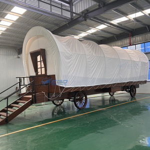 Carroza de transporte de tiendas de campaña de madera cómoda para viajes, con escalera, para tiendas de glamping, de fácil arrastre - Product Image 6