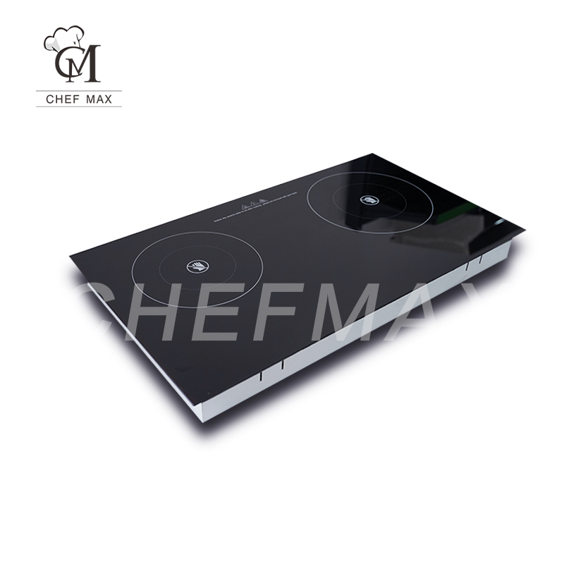 Double-head embedded electromagnetic electric ceramic touch type induction cooker