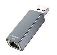 Adaptateur USB-A vers USB-C vers RJ45 Gigabit Ethernet, convertisseur réseau filaire USB 3.0 YC-DK03-QM, matériau ABS gris pour ordinateur portable