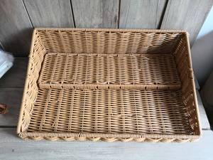 Cestas de almacenamiento de dos capas de Sauce de mimbre ecológico, bandeja para servir pan para supermercado, bandeja de cesta de ratán PP PE, soporte de exhibición - Product Image 6