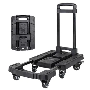 Wholesale 6 Wheels Utility Cart Foldable Platform Trolly Folding Cart Foldable Hand Trolley