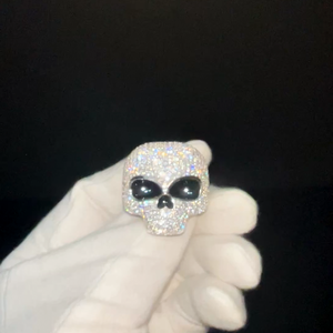 Anello Hip Hop da Uomo in Argento Sterling 925 con Design a Teschio, Gioielli Personalizzati con Diamanti e Moissanite, Supera il Test del Diamante - Product Image 2