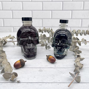 Botella <span class=keywords><strong>de</strong></span> cristal <span class=keywords><strong>de</strong></span> <span class=keywords><strong>calavera</strong></span> <span class=keywords><strong>de</strong></span> <span class=keywords><strong>forma</strong></span> única, 190Ml, transparente, vacía <span class=keywords><strong>con</strong></span> tapón <span class=keywords><strong>de</strong></span> polímero para licor, ron, ginebra, Tequila, whisky, Brandy, <span class=keywords><strong>Vodka</strong></span> - Product Image 4