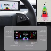 Pour Tesla Model 3 : Levier de vitesses, commande de clignotants, poignée d'essuie-glace, affichage tête haute 7 pouces pour tableau de bord
