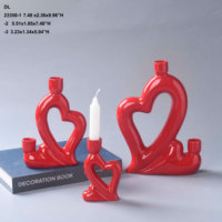 BSCI Factory Custom ized Valentinstag Serie Liebes form Keramik Kerzen glas Hochwertige Home Decoration Keramik Kerzen glas