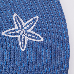 แผ่นรองจานทรงกลมแผ่นรองจานลายปลาดาวปักผ้า PP สำหรับใส่อาหารเป็นมิตรกับสิ่งแวดล้อม - Product Image 3