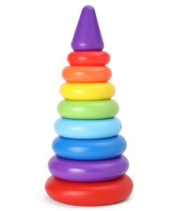 Caja de anillos arcoíris GIRNAR, anillos piramidales de tamaño jumbo de Girnar, vienen en una bolsa con una cuerda y atractivos colores arcoíris. - Product Image 2