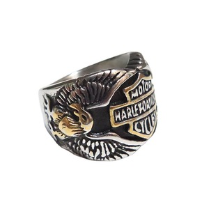 Bague en acier inoxydable vintage thaïlandaise pour homme, style punk, signet <span class=keywords><strong>Harley</strong></span> David Son, pour mariage, fiançailles, fête, anniversaire, en platine - Product Image 6