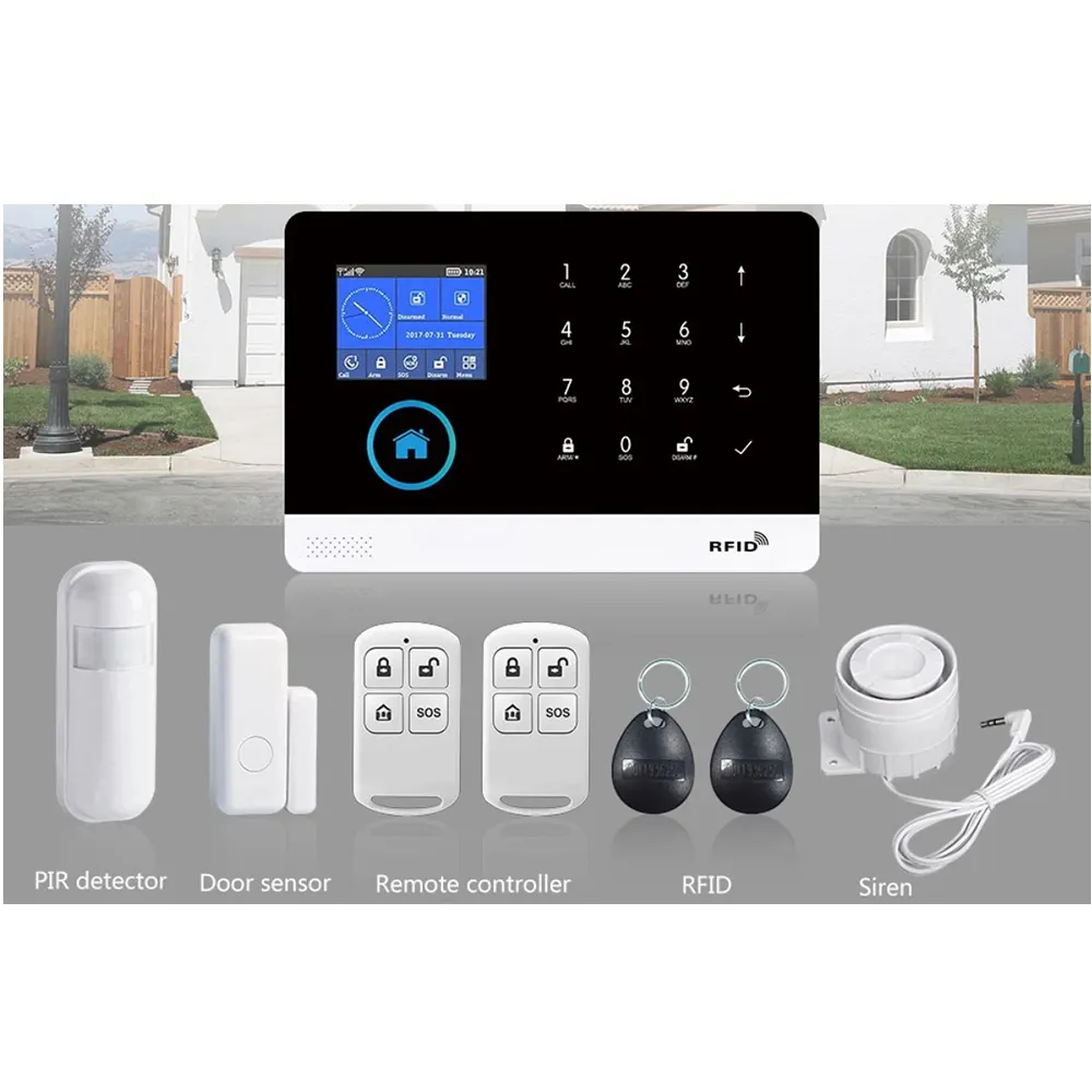 Weekeep — système d'alarme domestique filaire (4 Zones 99), avec detecteur sans fil, wi-fi, GSM, alerte SOS, mouvement PIR, application, offre spéciale, 100