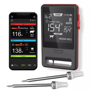 Dual Probes Bluetooth Wireless Long Range Digital Kitchen Food Roast Meats Bbq Thermometer For Bbq Grilling Oven