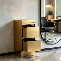 Chariot de Salon de Coiffure Professionnel en Plastique Doré pour Esthéticiennes et Barbiers - Offre Spéciale