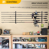 Support de canne à pêche DX Tools BL-043D en plastique ABS, support mural, 37*5.8cm, 252g, utilisation multi-positions pour garage et rangement de bateau