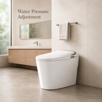 WC intelligent compact, mini-bidet intégré, sécheur électrique à eau chaude, chasse d'eau automatique, idéal pour les petites salles de bain