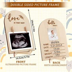 Cadre photo en bois pour échographie, cadre d'<span class=keywords><strong>annonce</strong></span> de naissance, souvenir de grossesse pour cadeau aux grands-parents - Product Image 4