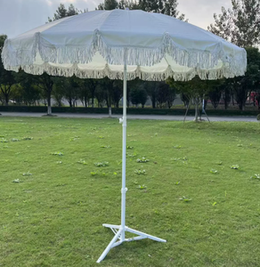 Открытый большой пляжный зонт в Корейском стиле для взрослых с автоматическим наклоном ветра с высокой устойчивостью во внутреннем дворе пляжный дизайн с кисточкой - Product Image 3