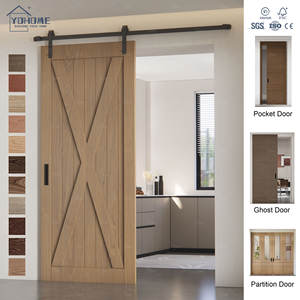 Puerta Corredera de Estilo Rústico Español con Tablero de Melamina y Kit de Herrajes para Uso Interior en Villas, Hoteles, Dormitorios y Cocinas - Product Image 3