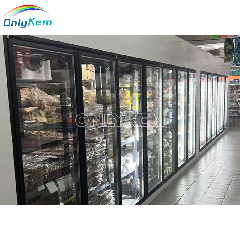 Puerta de vidrio para refrigerador/congelador de supermercado para bebidas de frutas y verduras