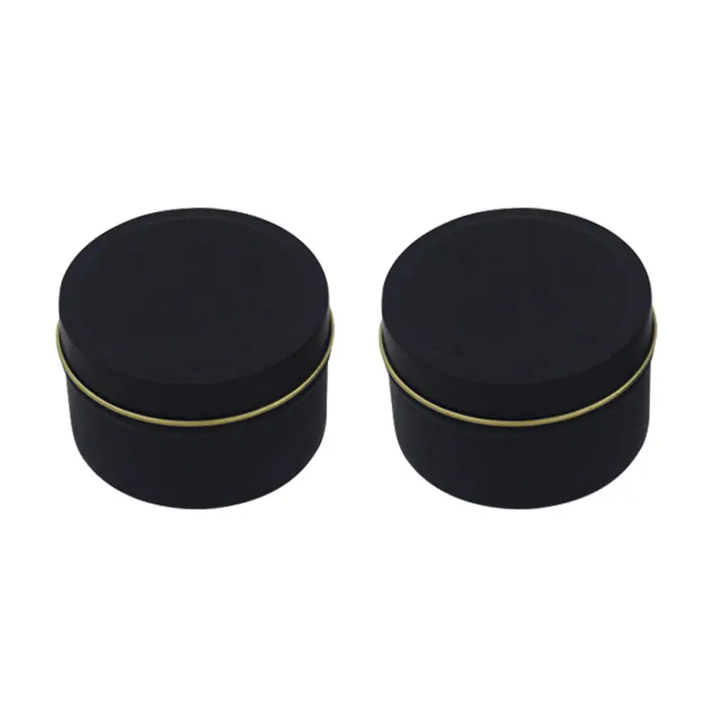 Metal Tin Cans Gold Silver Black Empty Round Gift Box Storage Candle Tin Can For Candles 4oz 8oz