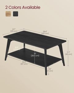 Mesa de Té Moderna de la Colección MAEZO, 2 Niveles de Almacenamiento, Altura Ajustable, Patas Cónicas, Transiciones Curvas, <span class=keywords><strong>Muebles</strong></span> para Sala de Estar - Product Image 3