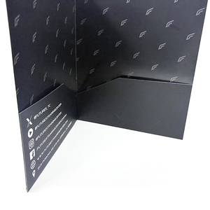 Custom Print Matt Office <strong>Document</strong> Presentation Pocket <strong>Folder</strong> Paper File Cardboard Black File <strong>Folder</strong> With Logo Spot UV - Product Image 3