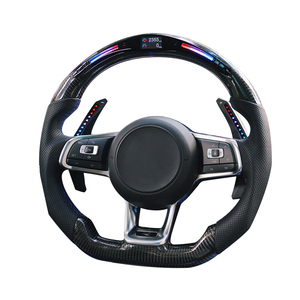 Volante de carreras personalizado LED RPM para <span class=keywords><strong>VW</strong></span> Golf 7 MK7 Mk7.5 GTI Scirocco Polo GTS <span class=keywords><strong>R</strong></span> <span class=keywords><strong>Line</strong></span> 2014-2017 Forge de fibra de carbono - Product Image 3