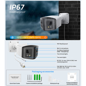 4MP H.265 Vigilancia DE SEGURIDAD Video Bullet Cámara AI Detección humana Visión nocturna al aire libre Poe <span class=keywords><strong>Cctv</strong></span> Cámara - Product Image 6