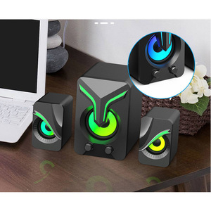 ลำโพงคอมพิวเตอร์แบบตั้งโต๊ะ USB 2.0 สเตอริโอ พร้อมไฟ RGB สำหรับแล็ปท็อปและพีซี - Product Image 2