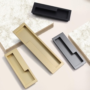 Modern Zinc Alloy Pull Handle for <b>Cabinet</b> Door Drawer Wardrobe Dresser Kitchen Bathroom-Hidden Installation Sliding Handle - Product Image 1