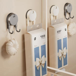 ตะขอแขวนแบบสุญญากาศสีน้ำเงิน 3 ตะขอ ดีไซน์ทันสมัย ติดตั้งง่าย สำหรับห้องน้ำ ห้องครัว ประตู แขวนเสื้อคลุม - Product Image 2