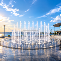 Fontaine interactive commerciale en acier inoxydable pour terrasses, avec jets d'eau dansants à LED et musique, pour places publiques, parcs et piscines