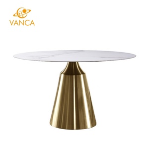 Nouveaux designs de <span class=keywords><strong>table</strong></span> à manger ronde <span class=keywords><strong>avec</strong></span> centre rotatif dessus de <span class=keywords><strong>table</strong></span> en marbre style moderne pour salle à manger cuisine utilisation en plein air hôtel - Product Image 4