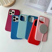 Housse de protection de téléphone portable en silicone souple liquide antichute de couleur personnalisée de luxe pour iPhone 11 12 13 14 15 16 Pro Max plus