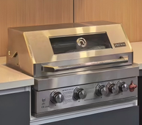 Cuisine extérieure modulaire préfabriquée moderne avec évier et éclairage LED