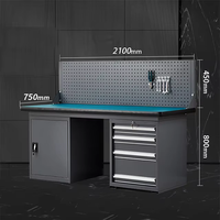 Armoire à outils d'atelier industrielle avec tiroirs, armoire de rangement pour garage et atelier, table de travail en acier
