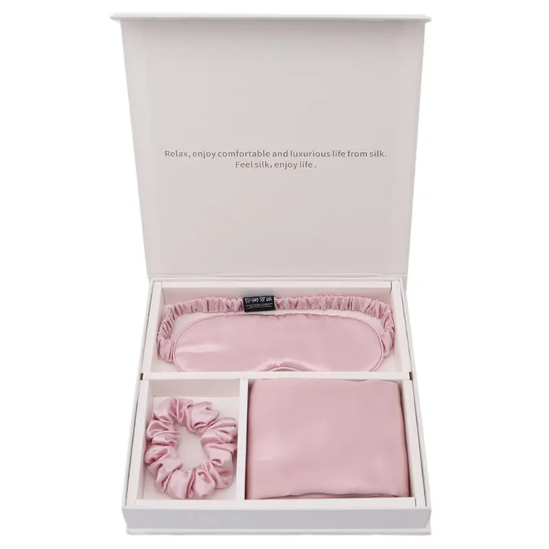 Super Soft 100% Pure Silk Pillowcase Luxury 19Momme Mulberry Silk 3pcs/set Eye Mask Scrunchies Silk Pillow Case Gift Set