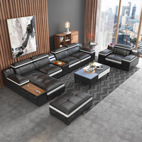 Canapé modulable en cuir au design moderne pour la décoration de la maison, ensemble de canapés de salon, canapé d'angle de luxe en forme de L