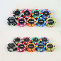 Jetons de poker en céramique personnalisés avec logo, design original, nouveau style, diamètre 39 mm, accessoire de jeu de haute qualité