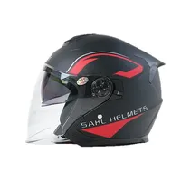 Nouveau casque de moto/scooter électrique intégral ABS, style Double-D, double visière, coupe-vent, toutes saisons, protection UV, certifié 3C