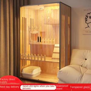 Lüks ahşap büyük uzay Pet kafesleri nem geçirmez inşaat ahşap kedi Villa tırmalamak kurulu kedi evleri - Product Image 6