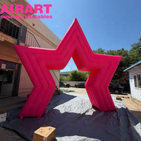 Arche gonflable étoile rose pour événements publicitaires et décorations. Arche gonflable étoile personnalisée pour événements en extérieur.