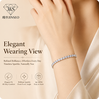 Bracelet tennis minimaliste en argent sterling 925 de haute qualité JINSEO avec moissanite, pour toutes les occasions quotidiennes