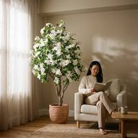 Arbre artificiel de bougainvillier de 1,80 m avec fleurs réalistes en tissu, usine OEM ODM, plante fleurie artificielle pour la décoration intérieure