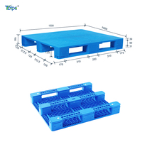 Palette en plastique robuste à 3 roulettes, surface plate en HDPE, pour l'expédition et l'utilisation en entrepôt