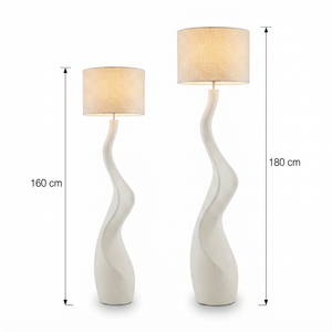 Lámpara de Pie Escultural Moderna Minimalista con Curva en S, Pantalla de Metal Texturizado Crema, LED, Impermeable, para Uso en Almacenes, Iluminación Wabi Sabi - Product Image 2