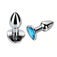 Plug anal en forme de cœur en acier inoxydable avec cristal amovible, étanche, stimulateur, jouets sexuels pour hommes et femmes, en métal