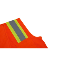 Gilet réfléchissant personnalisé avec logo, en tissu respirant à rayures argentées réfléchissantes, pour chantier routier